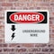 Signmission Underground Live Wire Danger Sign, Plastic, 14in W x 10in L, 2PK OS-2PACK-DS-P-1014-L-1600 - alternate 7